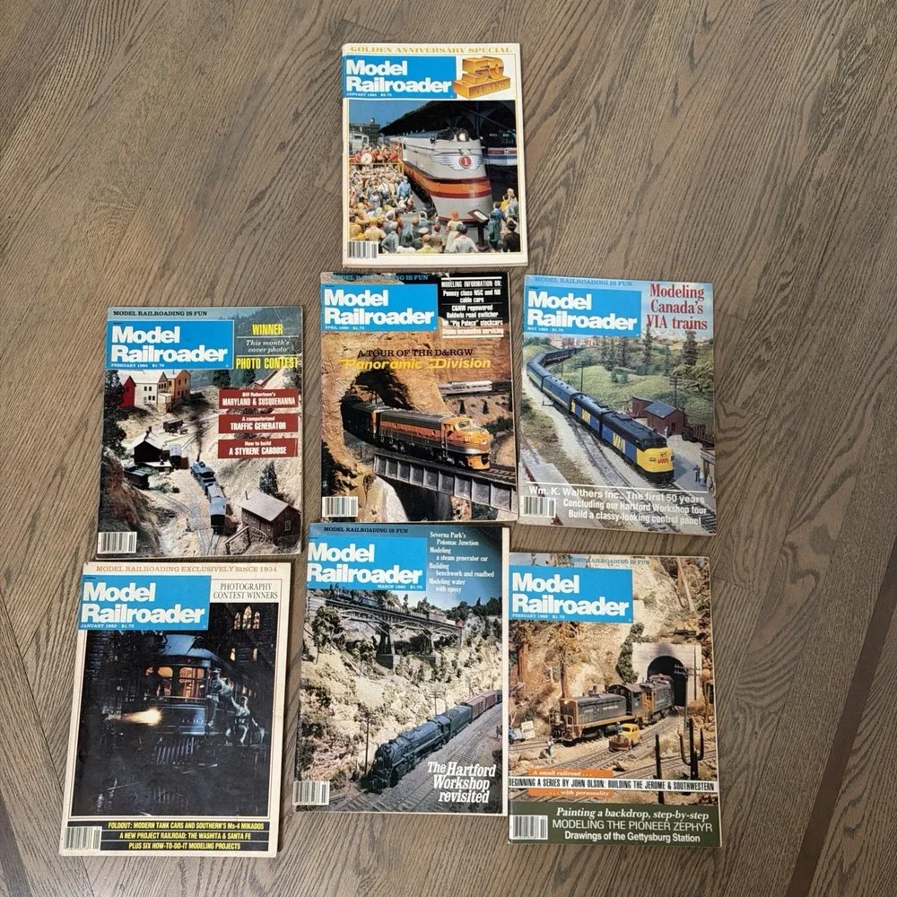 Model railroader Lot Of 7 Vintage Magazines 1982/1984